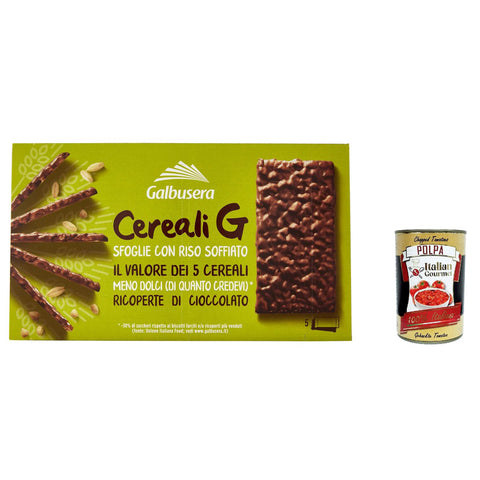 Galbusera Cereali G Schokoladencracker, crackers mit Durchstöre mit aufgebrauchtem Reis 3x 150g inkl. Italian Gourmet polpa 400g Original italienisch