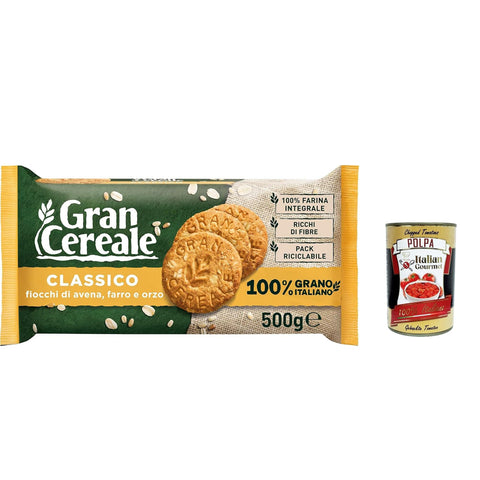 Mulino Bianco Gran Cereale Classico korn getreide kekse Multi Cerealien 3x 500g inkl. Italian Gourmet polpa 400g Original italienisch