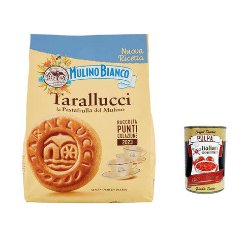 Mulino Bianco Tarallucci Kekse mit 100% Frischrahm biscuits cookies 3x 800 g inkl. Italian Gourmet polpa 400g Original italienisch