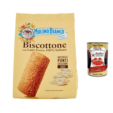 Mulino Bianco Biscottone Kekse mit 100 % italienischer Frischmilch - 700 g 6x Original italienisch inkl. Italian Gourmet Polpa 400g