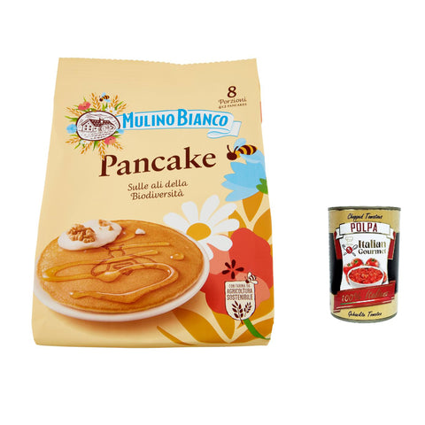Mulino Bianco Pancake Pfannkuchensnack 100 % frische italienische Milch und nachhaltiges Mehl 4 Stück 6x 280 g inkl. Italian Gourmet polpa 400g Original italienisch