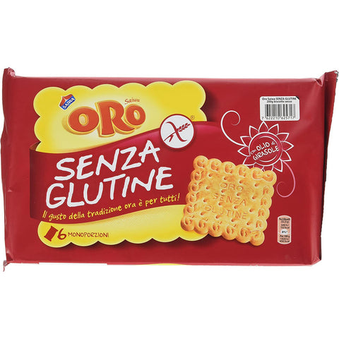 ORO SAIWA senza glutine Biscuits Gluten Free 200g 6x Original italienisch inkl. Italian Gourmet Polpa 400g
