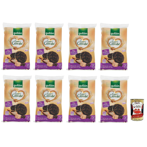 Gullón Cuor di Cereale Vollkorn Reiswaffeln, umhüllt von dunkler Schokolade, Glutenfrei, 105 8x 2g inkl. Italian Gourmet Polpa di Pomodoro 400g Dose Original italienisch