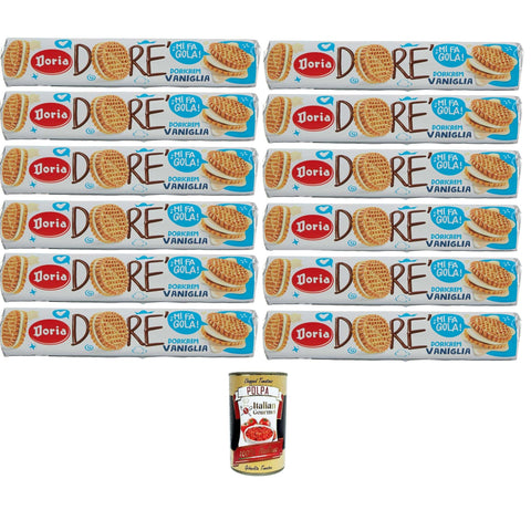 Doria Dorè Doricrem Gusto Vaniglia Tubo Dorè Doricrem Vanillearoma Tube 12x150gr Original italienisch inkl. Italian Gourmet Polpa 400g
