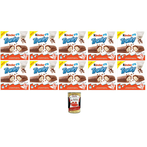 FERRERO Kinder Tronky Kakaowaffel, cremige Milchfüllung mit Keksstücken, 10x 90 g Original italienisch inkl. Italian Gourmet Polpa 400g