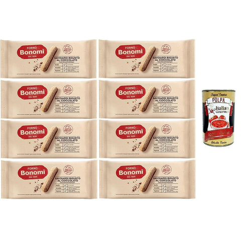 Forno Bonomi Savoiardi bigusto al cioccolato Keks - Löffelchen mit Schokolade 8x 200gr inkl. Italian Gourmet polpa 400g Original italienisch