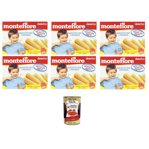 Montefiore Il Biscotto per l'infanzia Der Keks für Kinder 6x800gr inkl. Italian Gourmet polpa 400g Original italienisch