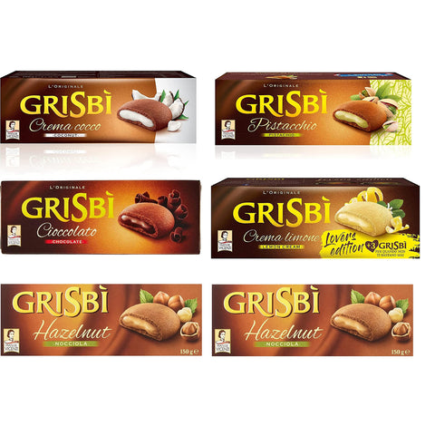 Vicenzi Grisbi Cocco Nocciola Cioccolato Pistacchio Limone 6x 150g Kekse creme cookies kuchen riegel Testpaket Original italienisch