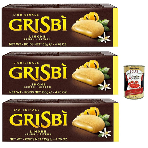 Vicenzi Grisbi Limone 3x 150g cookies riegel kuchen Kekse Zitronencreme Zitrone Original italienisch inkl. Italian Gourmet Polpa 400g
