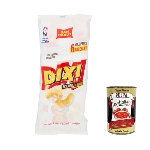 SAN CARLO Dixi Multipack Maischips Käse gebackene Chips Maiscroissants mit Käsegeschmack salziger Snack 6x22g Original italienisch Kekse