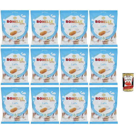 Fida Bonelle Toffee Latte Caramella Morbida, Toffee Soft Candy 12x 150 g inkl. Italian Gourmet polpa 400g Original italienisch
