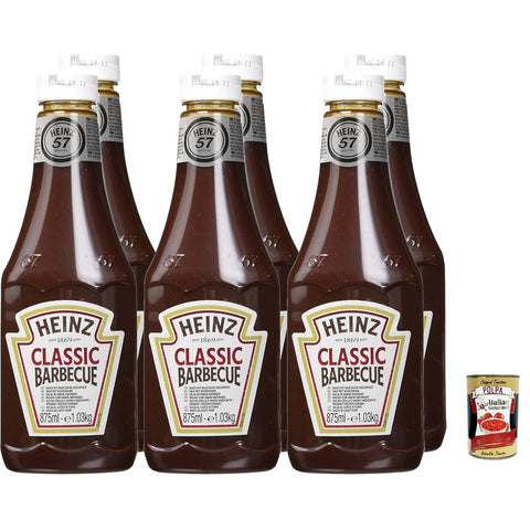 Classic Babeque BBQ sauce, Mit einem leicht geräucherten, aber sehr empfindlichen Geschmack, 6x 875ml Original italienisch inkl. Italian Gourmet Polpa 400g
