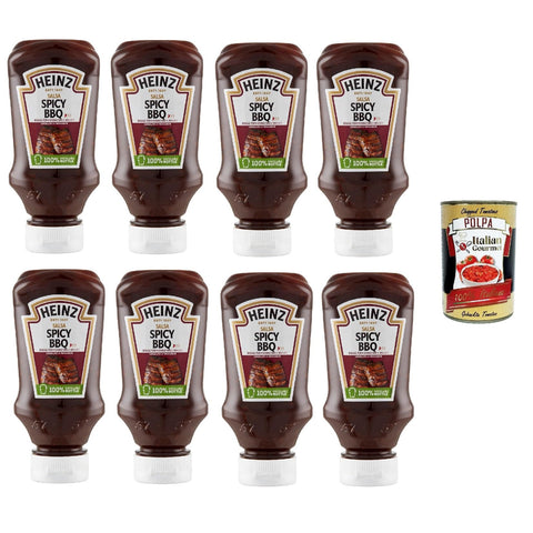 Salsa Spicy BBQ sauce Würzige Grillsauce, Barbeque saice 8x 265 g Original italienisch inkl. Italian Gourmet Polpa 400g