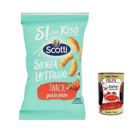 Riso Scotti Si con Riso Snack gusto Pizza Snack Laktosefrei 40g Ohne Milchproteine Ohne Palmöl 10x Original italienisch
