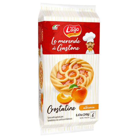 Gastone Lago Crostatine all'Albicocca Aprikosentörtchen Packung à 240g, Jede Packung Enthält 6 Snack à 40g Original italienisch