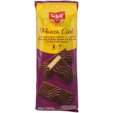 Schar Pausa ciok süße Snacks Biskuitkuchen Kuchen mit Milchcreme 350g gluten frei milk snack Original italienisch