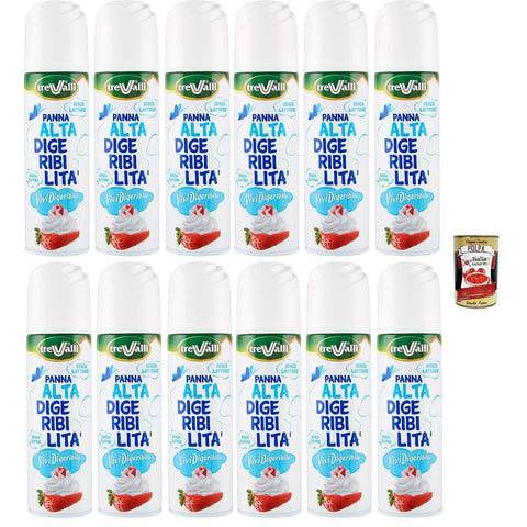 Trevalli Panna Spray, laktosefrei 250g 12x Original italienisch inkl. Italian Gourmet Polpa 400g