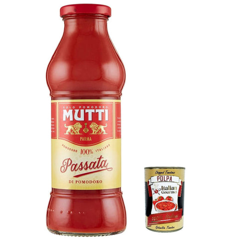 Mutti Passata di Pomodoro Tomatenpaste Tomaten sauce 100% 18x 400g inkl. Italian Gourmet polpa 400g Original italienisch
