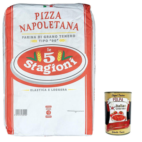 Le 5 Stagioni Pizza Mehl Napoletana Sack Weizenmehl Typ 00, Farina di grano tenero tipo "00" Italien 2x10kg Original italienisch Zutat