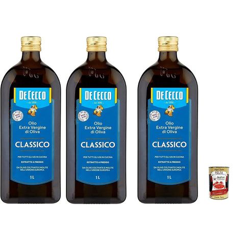 De Cecco Classico Natives Olivenöl Extra Olio Extra Vergine 1 Lt nativ + 1x Polpa 3x Original italienisch