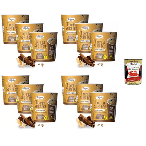 Eridania Torta Subito Preparato per torta al gusto di Cannella Kuchenmischung mit Zimtgeschmack 12x 60gr Original italienisch inkl. Italian Gourmet Polpa 400g