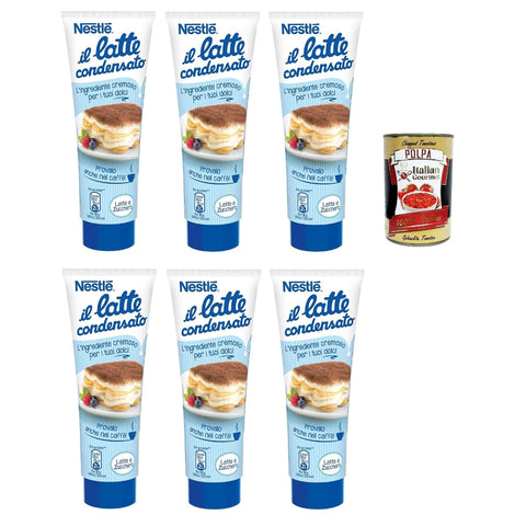 Nestle Nestlé il latte condensato Kondensmilch cremige Zutat für Desserts gesüßte konzentrierte Vollmilch, gluten free 6x 170g inkl. Italian Gourmet polpa 400g Original italienisch