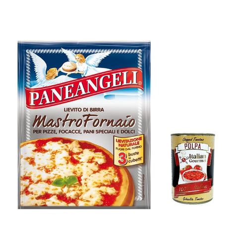 Paneangeli Lievito di Birra Mastro Fornaio - Bierhefe - Vielseitig einsetzbare dehydrierte Hefe für herzhafte und süße Speisen - (3 Beutel à 7g) 50x 21g inkl. Italian Gourmet polpa 400g Original italienisch