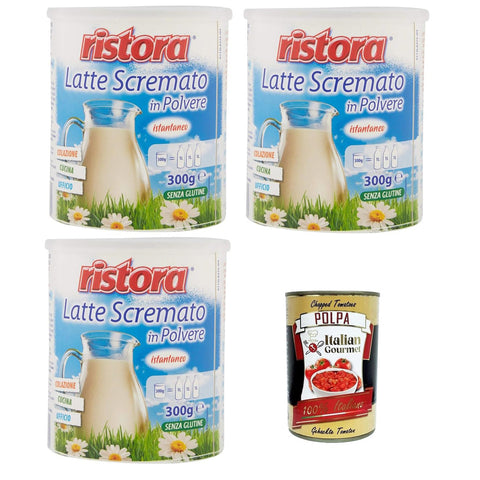 Ristora Latte scremato in polvere Instant - Magermilchpulver 3x300gr inkl. Italian Gourmet polpa 400gr Original italienisch