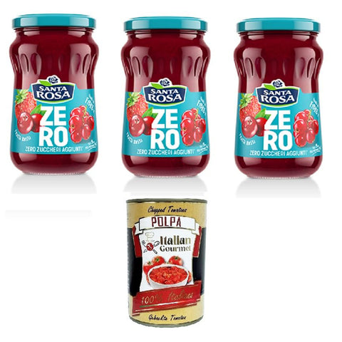 Santa Rosa ZERO, Confettura di Frutti rossi zero zuccheri aggiunti Marmelade aus roten Früchten ohne Zuckerzusatz 3x300g Original italienisch Zutat