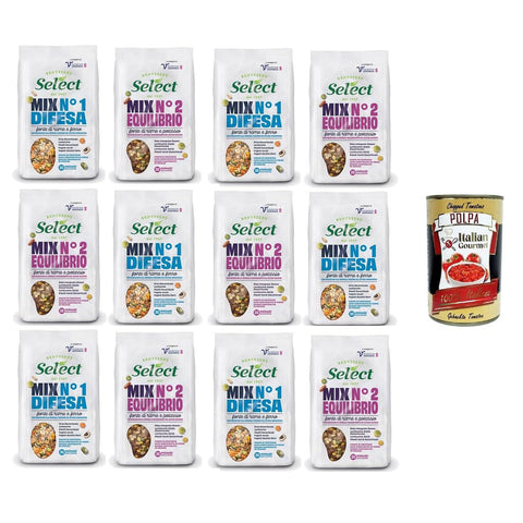 Select Testpaket MIX N.1 DIFESA- MIX N.2 EQUILIBRIO Quelle für Kupfer und Eisen sowie Kupfer und Kalium 12x 300gr Original italienisch inkl. Italian Gourmet Polpa 400g