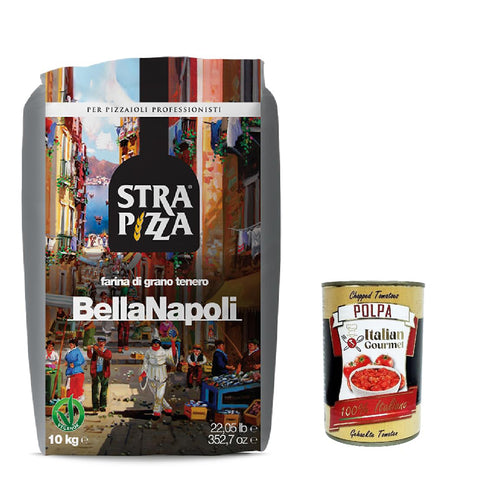 Strapizza Bella Napoli Argento, farina di grano tenero, tipo "0", Pizzamehl fur pizza, Mehl 1x10kg Original italienisch Zutat