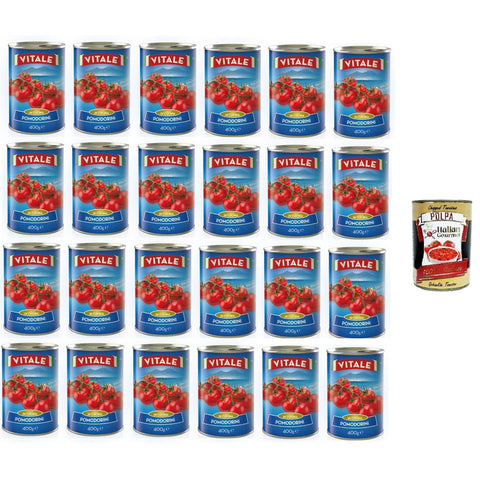 Vitale Kirschtomaten in der 400g - Dose 24x 400gr inkl. Italian Gourmet Polpa 400g Original italienisch