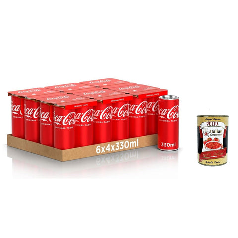 dosen kohlensäurehaltiges Getränk Softdrink 24x 330ml inkl. Italian Gourmet polpa 400g Original italienisch