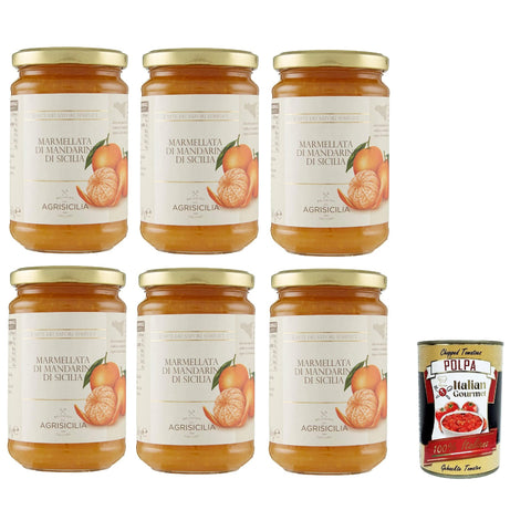 Agrisicilia Marmellata di Mandarini di Sicilia - sizilianische Mandarinenmarmelade 6x 360 g Original italienisch inkl. Italian Gourmet Polpa 400g