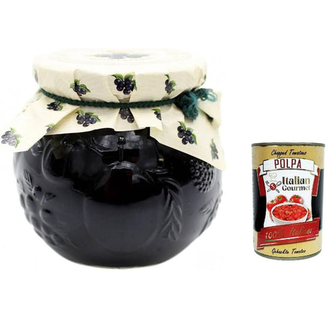 Darbo Confettura Naturrein Mirtilli Neri, D'arbo Schwarze Blaubeeren Marmelade jam 640 G inkl. Italian Gourmet polpa 400g Original italienisch