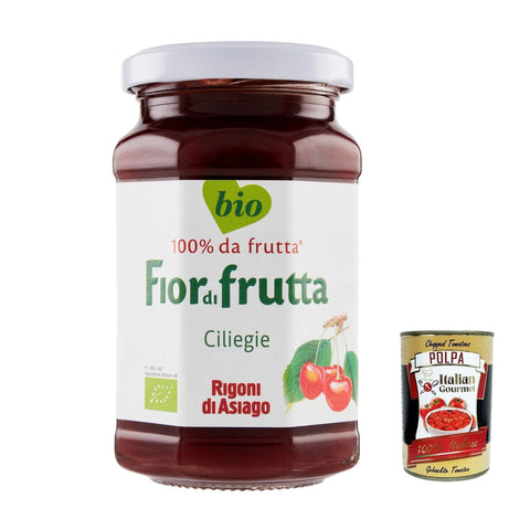 Rigoni di asiago 3x 250g - Fiordifrutta Fruchtaufstrich - Kirsche -Aufstrich, Marmelade Konfitüre Brotaufstriche Original italienisch inkl. Italian Gourmet Polpa 400g