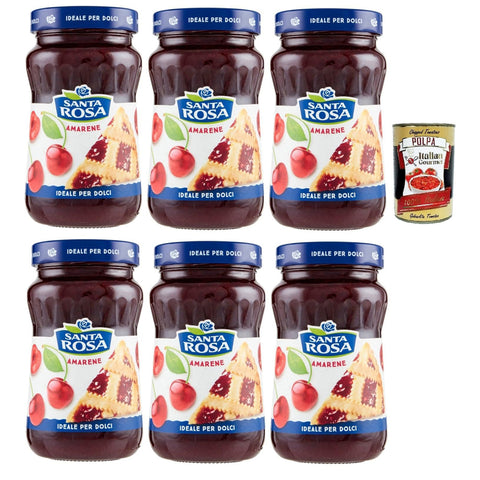 Santa Rosa Confettura di Amarene, Schwarze Kirschen marmelade 6x600g Original italienisch Gebäck