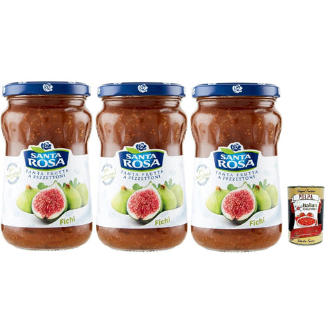 Santa Rosa Confettura Santa Rosa, Confettura di Fichi, Feigen marmelade Brotaufstrich, figs jam, ideal für Desserts und Kuchen 3x 350g inkl. Italian Gourmet polpa 400g Original italienisch
