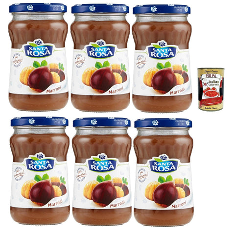 Santa Rosa Confettura di Marroni, Kastanien marmelade Brotaufstrich, Chestnuts jam, ideal für Desserts und Kuchen 6x 350g Original italienisch inkl. Italian Gourmet Polpa 400g