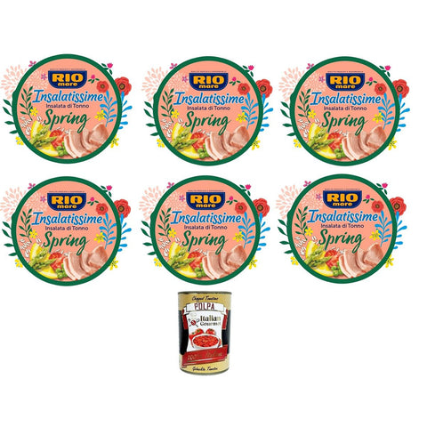 Rio Mare Insalatissime Spring Thunfischsalat 6x 220gr Original italienisch inkl. Italian Gourmet Polpa 400g