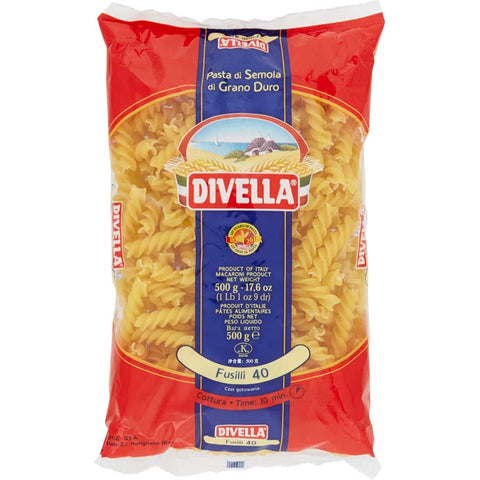 Divella Fusilli N. 40 Hartweizengrieß Pasta Italienische Nudeln 500g Packung 10x Original italienisch inkl. Italian Gourmet Polpa di Pomodoro 400g Dose