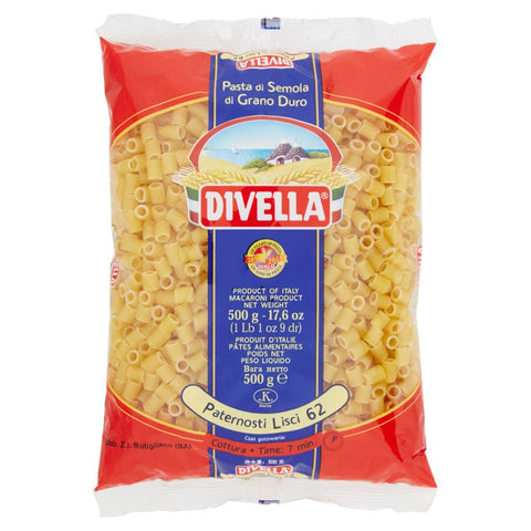 Divella Paternosti Lisci N. 62 Hartweizengrieß Pasta Italienische Nudeln Packung 10x 500g inkl. Italian Gourmet Polpa di Pomodoro 400g Dose Original italienisch