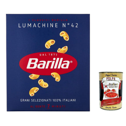 Barilla Lumachine nr. 42, 100% Nudeln pack 10x 500 g inkl. Italian Gourmet polpa 400g Original italienisch