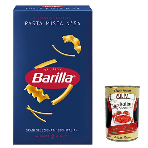 Barilla Pasta Pasta mista Nr. 54, 100% italienisch Nudeln 500 g pack 10x Original italienisch inkl. Italian Gourmet Polpa 400g