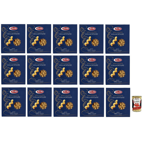 Barilla Specialità Cellentani Pasta di Semola di Grano Duro Nudeln aus Hartweizengrieß Packung 15x 500g inkl. Italian Gourmet Polpa di Pomodoro 400g Dose Original italienisch