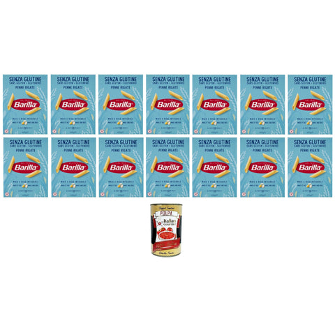 Barilla Pasta Penne Rigate Senza Glutine Glutenfrei pasta nudeln, gluten free 14x 400gr Original italienisch inkl. Italian Gourmet Polpa 400g