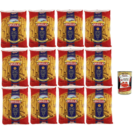 Divella Pasta 100% Zitoni Tagliati n. 31, Nudeln aus Hartweizengrieß, Kochen 9 Minuten 12x500g Original italienisch
