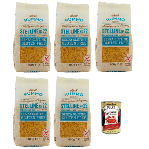 Rummo Pasta Nudeln Glutenfreie Stelline N° 22, Bronze Gezeichnete gluteinfrei 5x400g Original italienisch