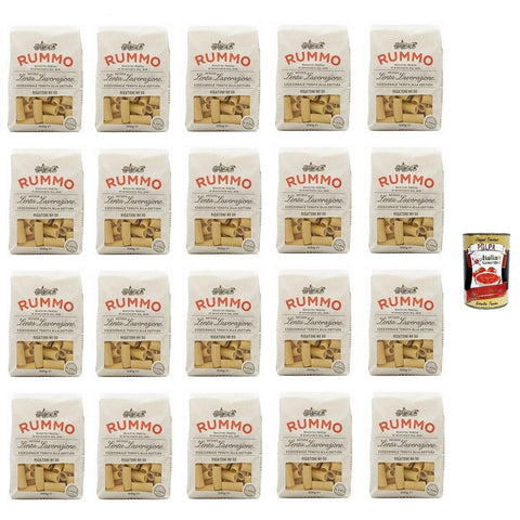 Rummo Rigatoni N°50 Pasta Lenta Lavorazione Teigwaren aus Hartweizengrieß Bronze - Zeichnung 20x 500g inkl. Italian Gourmet polpa 400g Original italienisch