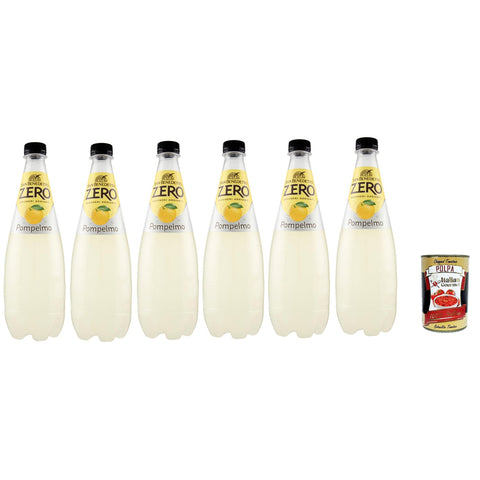 San Benedetto Pompelmo Zero PET ohne Zucker 6x 0,, Grapefruit, Limonade orange ohne Zucker, soft drink sugarfree 75l inkl. Italian Gourmet polpa 400g Original italienisch
